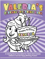 Valeria's Birthday Coloring Book Kids Personalized Books
