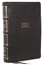 Nkjv, Compact Center-Column Reference Bible, Genuine Leather, Black, Red Letter, Comfort Print