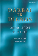 Darbai ir dienos, 2000–2004. Sisteminė rodyklė