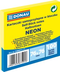 Lipnūs lapeliai 76x76, neon geltoni