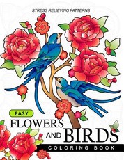 Easy Flowers and Birds Coloring book