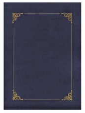 Aplankas A4 su auksiniu rėmeliu t.mėlynas