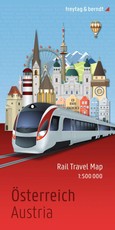 freytag & berndt Rail Travel Map Österreich 1:500.000