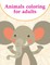 Animals coloring for adults