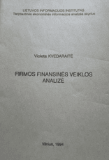 Firmos finansinės veiklos analizė