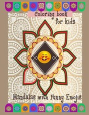 Coloring book for kids Mandalas with funny Emojis