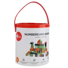 bo. Medinės kaladėlės „Skaičiai ir gyvūnai“