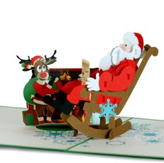 3D iššokantis Kalėdinis atvirukas  „Santa Claus Fireplace“