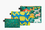 LOQI užsegamų krepšelių rinkinys „TESS SMITH-ROBERTS Bad Bananas and Dog Walking Recycled Zip Pockets“