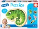 5 dėlionės (puzzle) TROPINIAI GYVŪNAI 2-4 metų