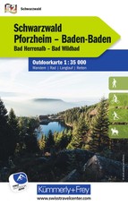 Kümmerly+Frey Outdoorkarte Deutschland 52 Schwarzwald, Pforzheim, Baden-Baden 1:35.000