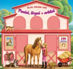 Poniai, žirgai ir arkliai. Dėliok, spalvink, kurk (250 lipdukų)