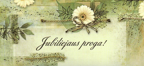 Dvigubas atvirukas su tekstu „Jubiliejaus proga!“