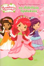 Braškės. Spalvinimas su dideliais lipdukais