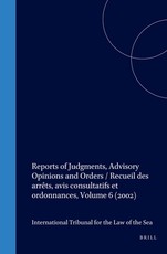 Reports of Judgments, Advisory Opinions and Orders / Recueil Des ArrÃªts, Avis Consultatifs Et Ordonnances, Volume 6 (2002)