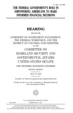 The federal government's role in empowering Americans to make informed financial decisions