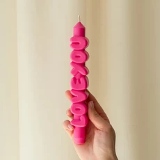 Žvakė 3D TAPER CANDLES „Love You“, rožinė Žvakė 3D TAPER CANDLES „Love You“, rožinė