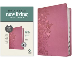 NLT Personal Size Giant Print Bible, Filament Enabled Edition (Red Letter, Leatherlike, Peony Pink, Indexed)