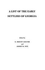 List of the Early Settlers of Georgia
