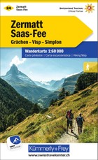 Zermatt - Saas Fee, Grächen, Visp, Simplon Wanderkarte Nr. 24