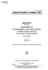 Legislative hearing to consider S. 3305