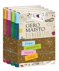 Rinkinys „GERO MAISTO DIENORAŠTIS. 365 RECEPTAI“: labai paprastai, lengvai ir greitai pagaminami SEZONINĖS VIRTUVĖS receptai visiems metų laikams su dietistės komentarais (4 knygos už 3 kainą!)