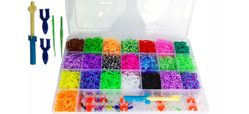 Apyrankių pynimo iš gumyčių rinkinys su aparatu pynimui, 4500 vnt. gumyčių