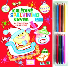 Kalėdinė spalvinimo knyga su spalvotais pieštukais 3-5 m. vaikams