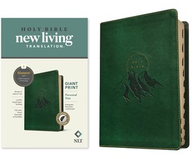 NLT Personal Size Giant Print Bible, Filament Enabled Edition (Red Letter, Leatherlike, Evergreen Mountain, Indexed)