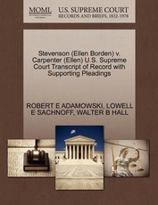 Stevenson (Ellen Borden) V. Carpenter (Ellen) U.S. Supreme Court Transcript of Record with Supporting Pleadings