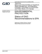 Environmental protection, status of GAO recommendations to EPA