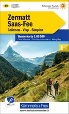Zermatt - Saas Fee, Grächen, Visp, Simplon Wanderkarte Nr. 24