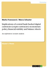 Implications of central bank backed digital currencies (crypto currencies) on monetary policy, financial stability and balance sheets