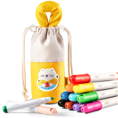 Lengvai nuplaunami flomasteriai medžiaginiame dėkle JARMELO, 12 vnt., nuo 3 metų