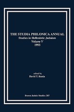 The Studia Philonica Annual V, 1993