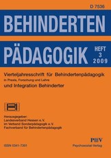 BehindertenpÃ¤dagogik - Vierteljahresschrift fÃ¼r BehindertenpÃ¤dagogik und Integration Behinderter in Praxis, Forschung und Lehre