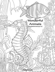 Wonderful Animals Coloring Book for Grown-Ups 1 & 2