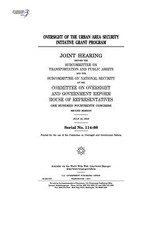 Oversight of the Urban Area Security Initiative grant program