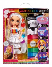 Lėlė „Rainbow High“ – Akvarelė ir kūryba, su rudomis akimis.