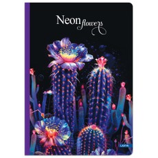 Sąsiuvinis(platus) A5 60'lap 80g linija NEON FLOWERS