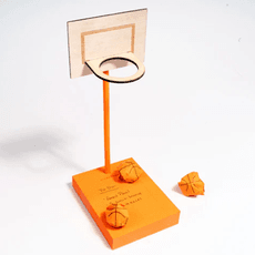 Lapeliai užrašams su mini krepšiniu „Desktop Dunks“