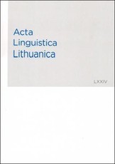Acta Linguistica Lithuanica 74 (LXXIV)