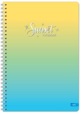 Sąsiuvinis su spirale A5 60lap 70g linija SUNSET