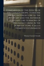 Comparison of the Effects of the Gonadotropic Hormone of the Anterior Lobe of the Pituitary and the Anterior Pituitary-like Hormone of Pregnancy Urine in the Domestic Fowl (Gallus Domesticus Linnaeus)