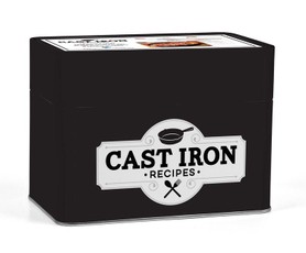 Cast Iron Recipe Card Collection Tin: 72 Recipe Cards + 28 Blank Cards to Write Your Own Recipes + 5 Tabbed Sections