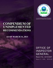 Compendium of Unimplemented Recommendations as of March 31, 2013