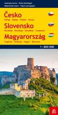 Čekija. Slovakija. Vengrija. Kelių žemėlapis 1:800 000