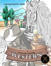 Grayscale coloring WESTERN coloring book for adults