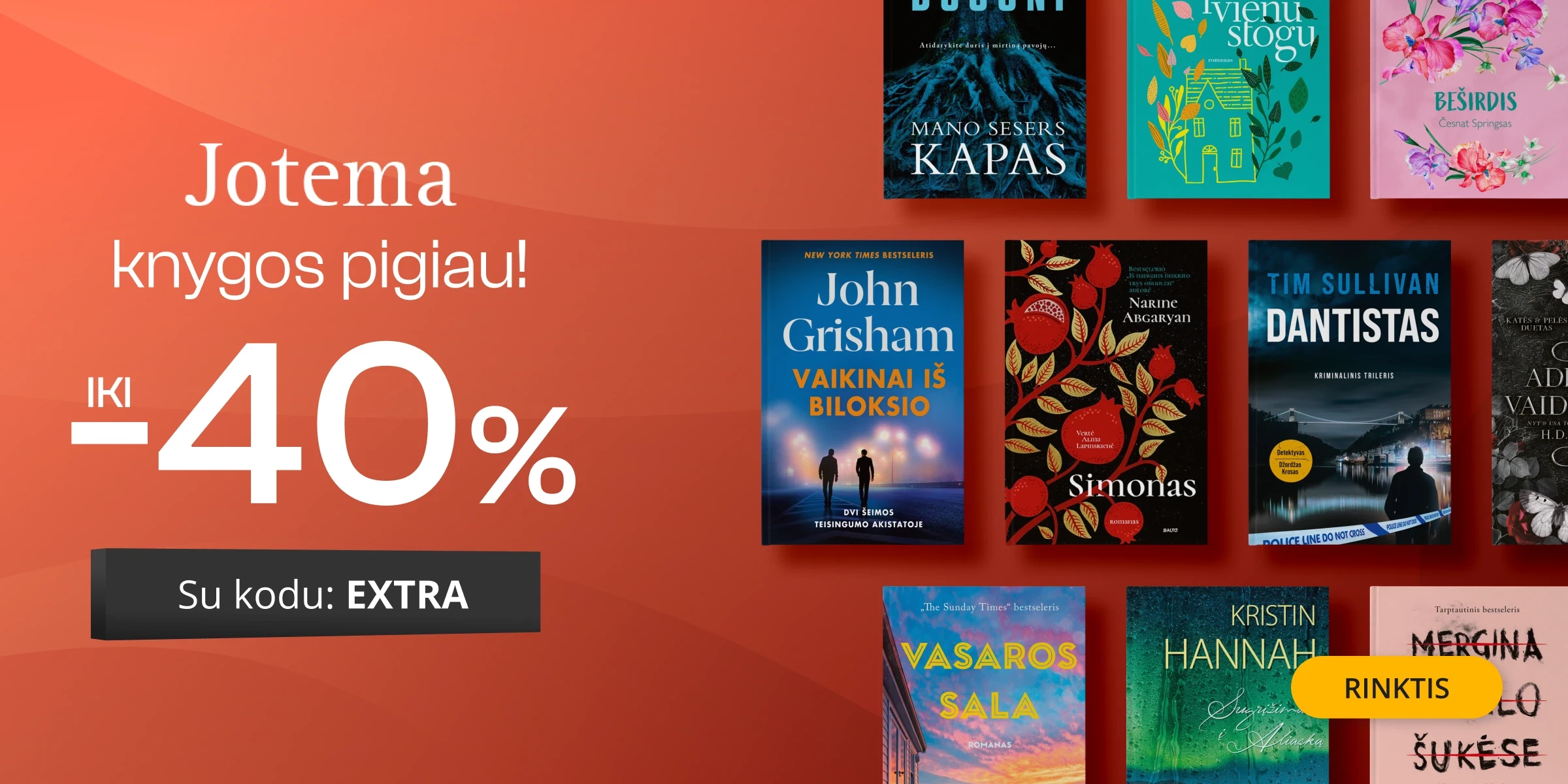 Leidyklos JOTEMA knygoms iki - 40 % extra nuolaidos!
