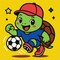 Tapyba pagal skaičius: VĖŽLYS ŽAIDŽIA FUTBOLĄ art_selena_ua 25x25